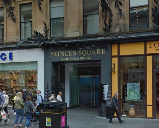 The entrance to Princes Square in Glasgow