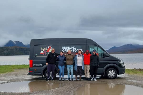 The Opera Highlights team on tour in 2024. Everything needed for the shows has to fit into a single van