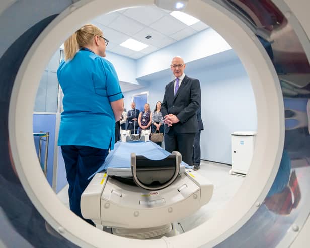 John Swinney, seen on a visit to St John's Hospital in Livingston. (Picture: Jane Barlow/pool)