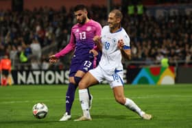 Former Rangers defender Nikola Katic (right) in action for Bosnia against Germany in a UEFA Nations League match on October 11, 2024. (Photo by Maja Hitij/Getty Images)