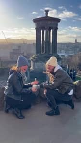 Video grab of the double proposal between Sally Morton and Leanne Stewart.