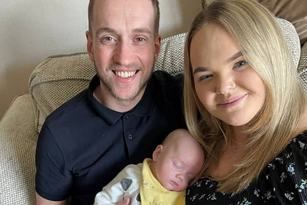 Bethany Wright with partner Cameron and son Archie