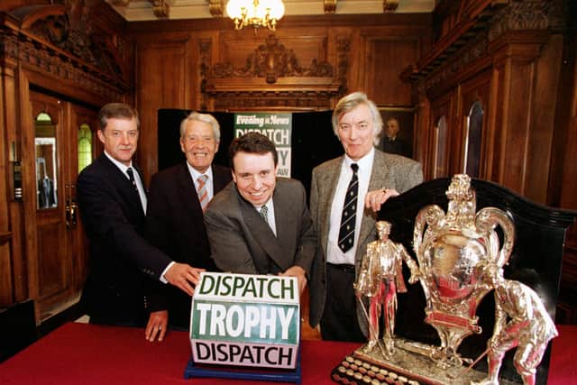 Convenor Hamish Coghill, far right, at the 1995 Dispatch Trophy draw with, from left, secretary Robin Mutch, then Lothians Golf Association president Jimmy Roche and Edinburgh Evening News editor John McLellan