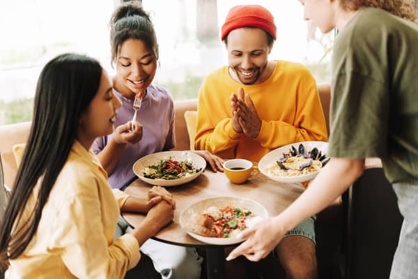 Friends in a restaurant
