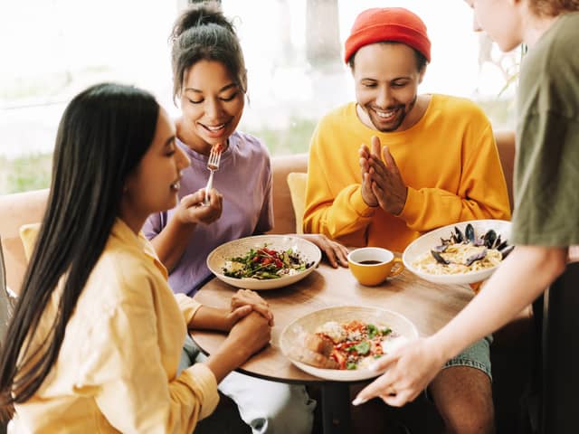 Friends in a restaurant