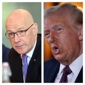 John Swinney (left) has spoken about meeting Donald Trump
