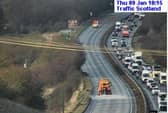 The scene at the Straiton junction on the bypass, shortly before the westbound carriageway was re-opened at around 10.30am.