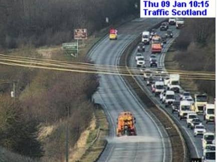 The scene at the Straiton junction on the bypass, shortly before the westbound carriageway was re-opened at around 10.30am.