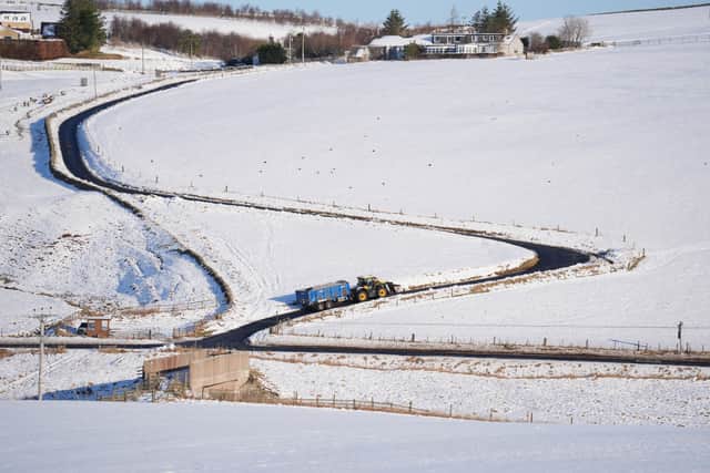 Snowy fields near Heriot, in the Scottish Borders
