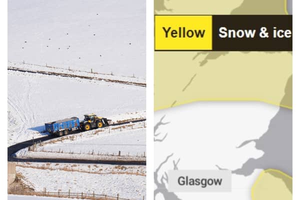 The yellow weather warning for snow and ice has been extended into Friday for parts of Scotland