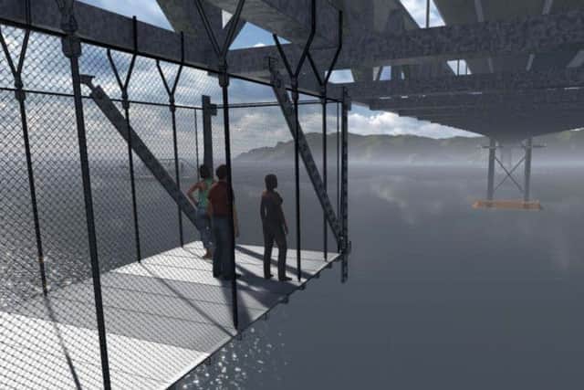 A proposed viewing platform under the Forth Road Bridge
