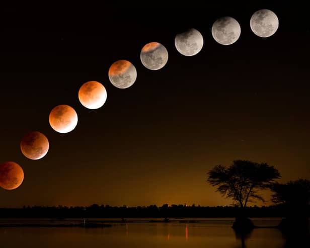 A lunar eclipse can see the moon turn a dramatic shade of red.
