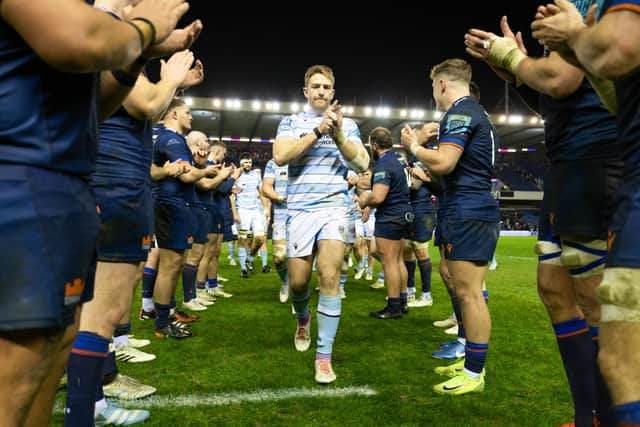 Glasgow Warriors are applauded off by Edinburgh after the capital side defeated them 10-7 in the second leg of the 1872 Cup.