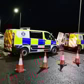 The scene of the crash on Nethermains Road in Denny. Picture: Michael Gillen