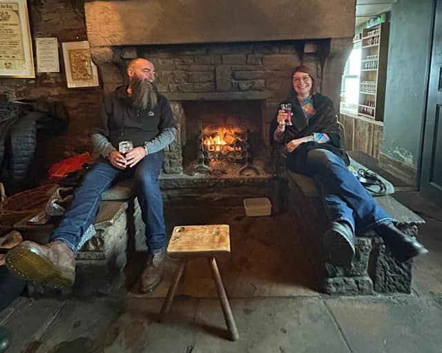 From left: Paul and Naomi Wright at the Tan Hill Inn in North Yorkshire.