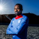 Hearts new signing Elton Kabangu pictured outside the Oriam training centre in Edinburgh ahead of his anticipated debut in Aberdeen this weekend. (Photo by Mark Scates / SNS Group)