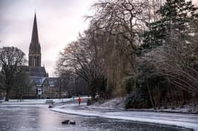 A frozen Queen's Park in Glasgow at the weekend