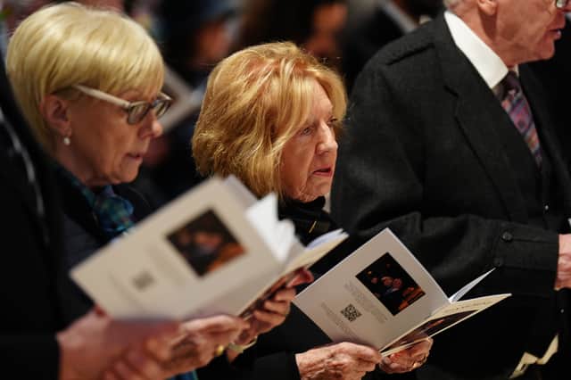 Moira Salmond at the public memorial service for her late husband Alex at St Giles Cathedral, Edinburgh, in November
