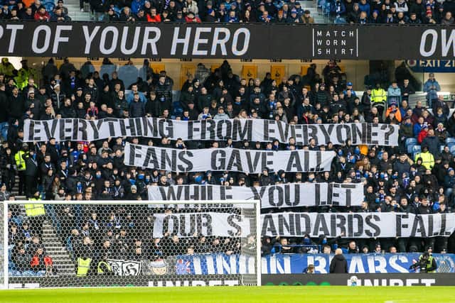 This was one of the many banners on display from Union Bears against St Johnstone.