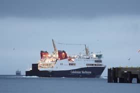 The Glen Sannox ferry journeys from Brodick on Isle of Arran to Troon on its first official day in service