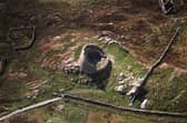 The Broch of Mousa with The Haa and the burnt mound adjacent.