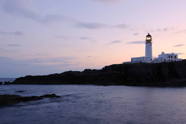Rubha Reidh Lighthouse, near Gairloch in Wester Ross, stands at the entrance to Loch Ewe