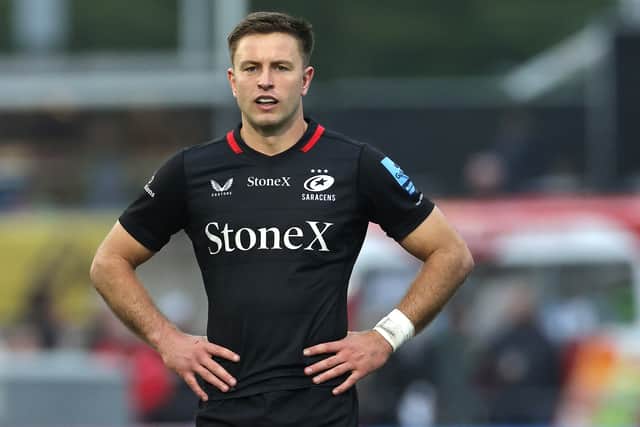 Fergus Burke of Saracens could receive a maiden call up to the Scotland Six Nations squad. (Photo by David Rogers/Getty Images)