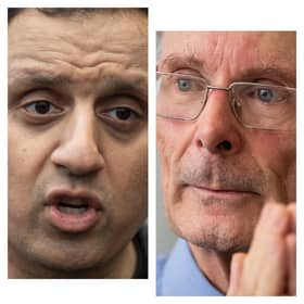 Pollster Sir John Curtice (right) has given his verdict on the prospects of Scottish Labour leader Anas Sarwar (left) becoming first minister