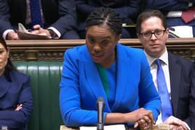 Conservative party leader Kemi Badenoch speaking during Prime Minister's Questions in the House of Commons