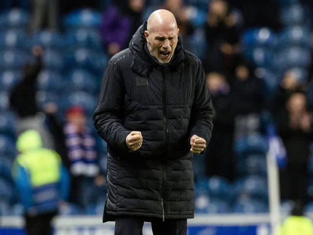 Rangers manager Philippe Clement celebrates during the 3-0 win over Aberdeen at Ibrox. (Photo by Craig Williamson / SNS Group)