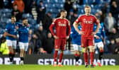 Aberdeen's Sivert Heltne Nilsen looks dejected as Rangers celebrate going 3-0 up at Ibrox. (Photo by Alan Harvey / SNS Group)