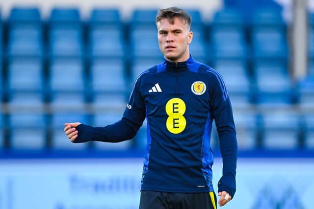 The Celtic striker is a regular for the Scotland under-19s. Cr: SNS Group.