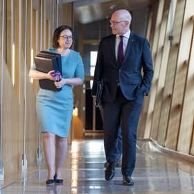 Deputy First Minister Kate Forbes and First Minister John Swinney.
