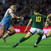 Scotland's Sione Tuipulotu takes on Handre Pollard during the Autumn Nations match against South Africa at Murrayfield in November (Picture: David Rogers)