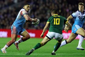 Scotland's Sione Tuipulotu takes on Handre Pollard during the Autumn Nations match against South Africa at Murrayfield in November (Picture: David Rogers)