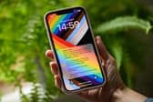 A mobile phone receives the UK nationwide public alert system test signal on April 23, 2023.