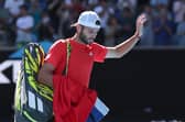 Jacob Fearnley leaves the court following his defeat to Alexander Zverev at the Australian Open. (Photo by DAVID GRAY/AFP via Getty Images)