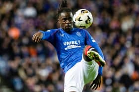 Rangers defender Clinton Nsiala in action during the 3-1 win over Aberdeen at Ibrox.  (Photo by Craig Williamson / SNS Group)