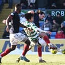 Celtic were awarded a penalty after Ross County's James Brown was deemed to have fouled Celtic's Yang Hyun-Jun in the box following a VAR review. (Photo by Paul Devlin / SNS Group)