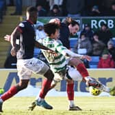 Celtic were awarded a penalty after Ross County's James Brown was deemed to have fouled Celtic's Yang Hyun-Jun in the box following a VAR review. (Photo by Paul Devlin / SNS Group)