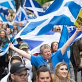 Scottish independence supporters march through Glasgow in 2019