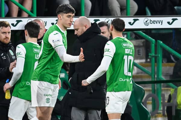 Kieron Bowie's return offers Hibs a big boost says head coach David Gray. Cr: SNS Group.