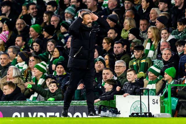 Kilmarnock manager Derek McInnes reacts on the sidelines.
