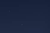 Jupiter, Venus, Mercury and Mars seen in the night sky. There will be seven planets visible in February 2025.