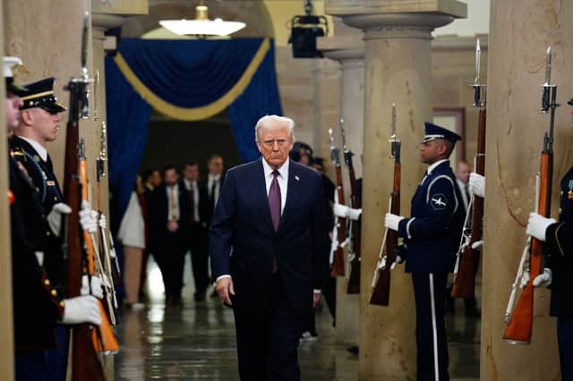 Donald Trump arrives at the Capitol building in Washington, ahead of his inauguration as US President (Picture: Melina Mara)