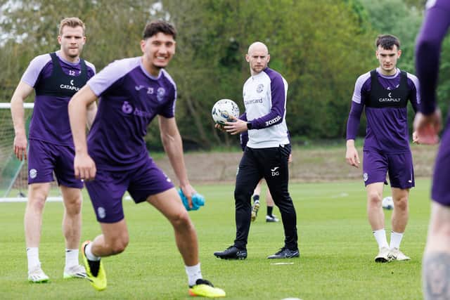 Hibs midfielder Nectar Triantis has praised head coach David Gray for helping with his development. Cr: SNS Group.