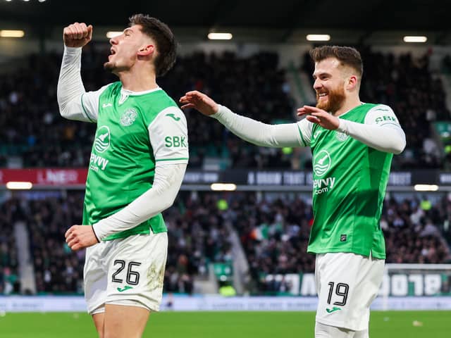 Hibs Nectarios Triantis has spoken about his impressive loan spell at Easter Road. Cr: SNS Group.