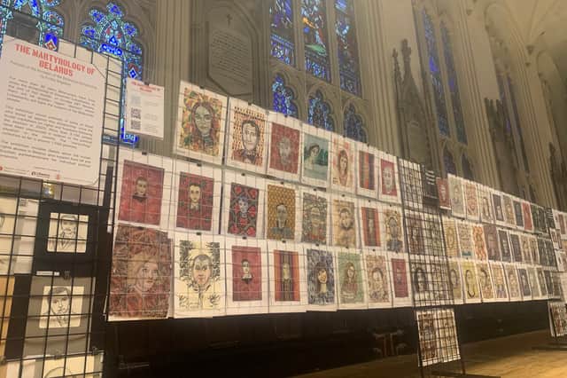 Installation view of The Martyrology of Belarus