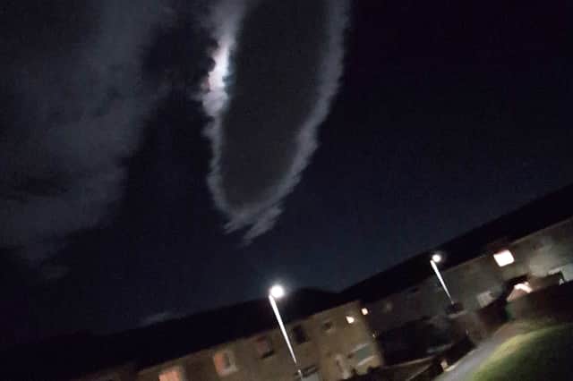 The portal-shaped cloud above Karen Mckeown's home in Tullibody. Picture: Karen Mckeown/SWNS