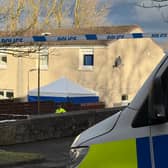 A forensics tent has been erected at the property in West Calder